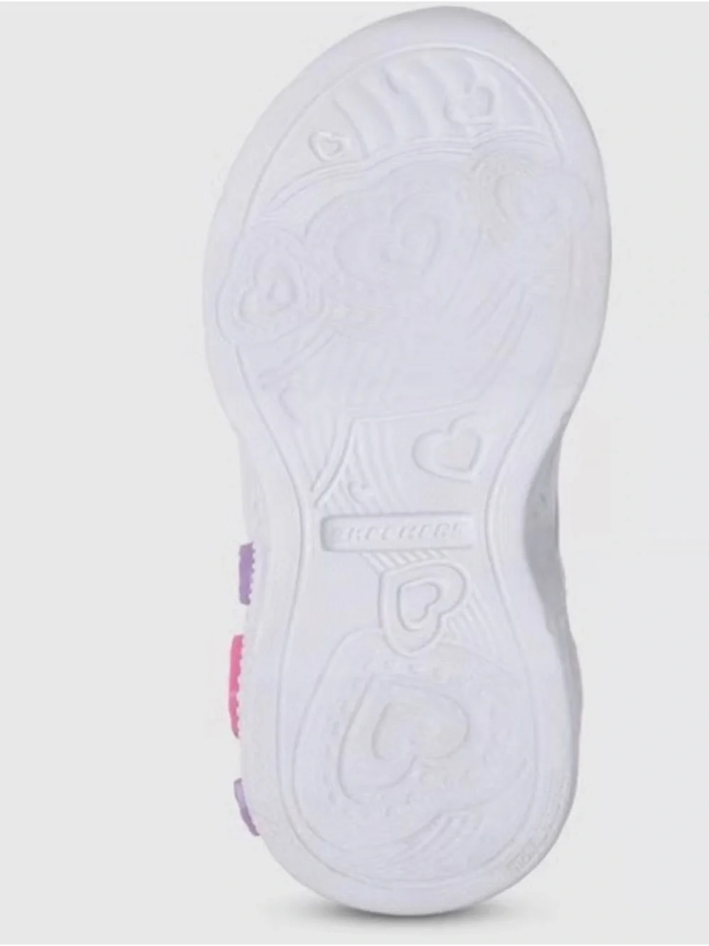 Skechers Girls' Pink and Purple Light-Up Heart Sneakers 10T,9T & 7T